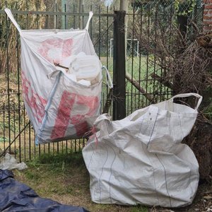 2 Bolsones big Bag capacidad 1000kg Para Escombro o residuos - De Tejido Polipropileno con 4  Asas Reforzadas en las esquina Para su traslado o elevación por maquina o autolevador. - imagen 5