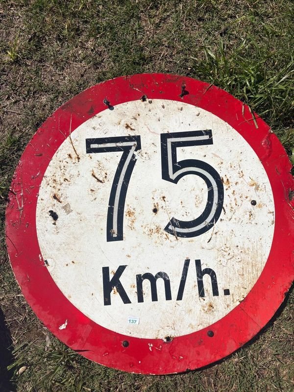 Cartel de señalización de 75 km/h, diametro 75 cm - imagen 1