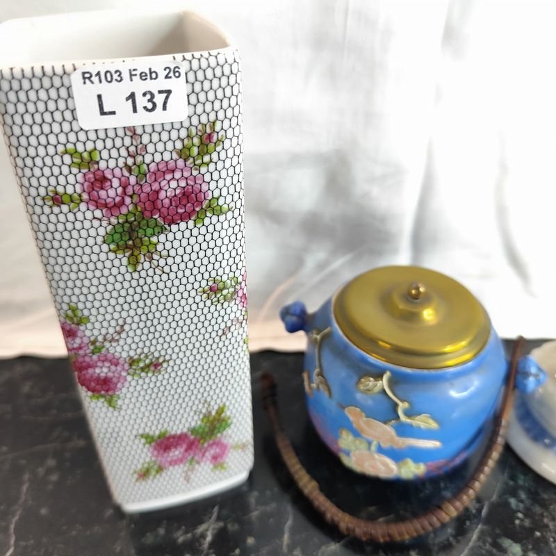 Figura de pajarito en porcelana alemana y accesorios - imagen 2