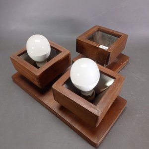 Lote de Dos Apliques de Techo de Madera con Portalámparas - imagen 1