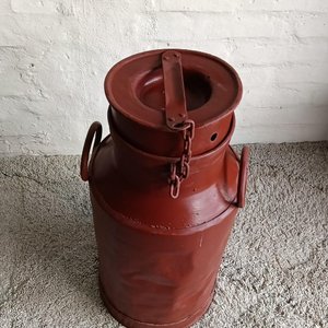 Tacho Lechero Antiguo de Metal Rojo para Adorno - imagen 5