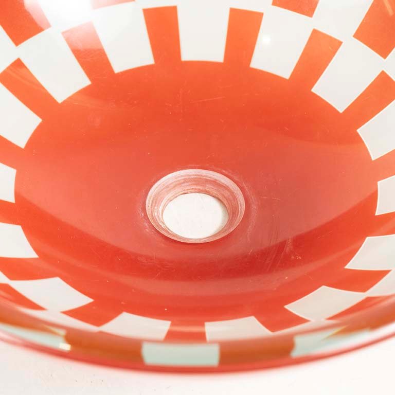 Bacha de vidrio roja y blanca - imagen 2