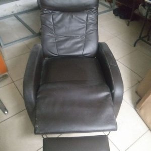 Sillón Reclinable de Cuero Marrón - imagen 3