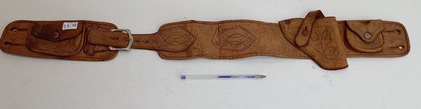 Cinturón de Cuero Exótico con Bolsillos y Hebilla - imagen 1