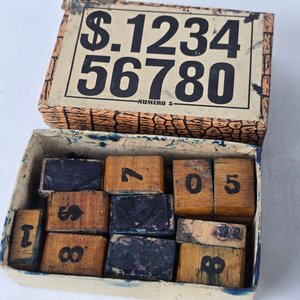 Sellos Numéricos y Juego de Dominó Antiguo - imagen 2