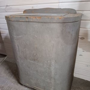 Mueble Antiguo de Guardado Gris con Tapa - imagen 5