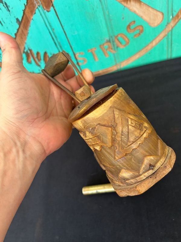 Matera para yerba y azúcar de antaño en guampa - Un conjunto antiguo - imagen 4