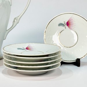 Juego de Café de Porcelana Blanca Brasilera Schmidt con Decoración Floral - imagen 3