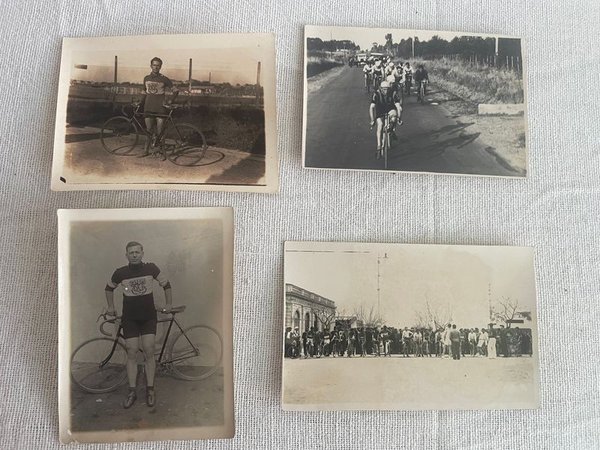 Lote de 6 Postales Antiguas de Ciclismo: Juan Zimentena, Jose Rodriguez y Largadas