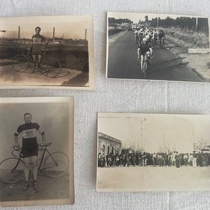 Lote de 6 Postales Antiguas de Ciclismo: Juan Zimentena, Jose Rodriguez y Largadas - imagen 1