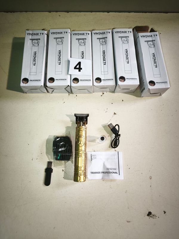 8 Patilleras Vintage T9 Profesionales Doradas con Accesorios