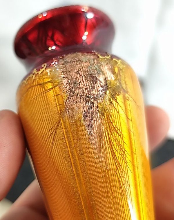 Violetero en esmalte Guilloche con roturas y accesorios - imagen 6