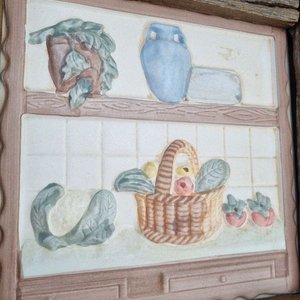 Cuadro Perchero Rústico con Cerámica de Cocina y Herraduras - imagen 3