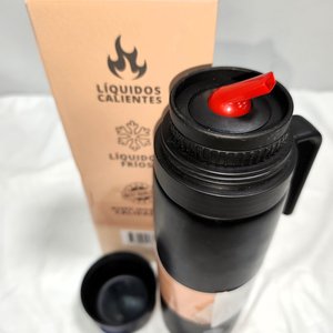 Termo de Acero Inoxidable Negro con Pico Cebador - Nuevo en Caja - imagen 1