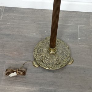 Lámpara de Pie de Bronce Macizo con Dos Luces y Pantalla - imagen 5
