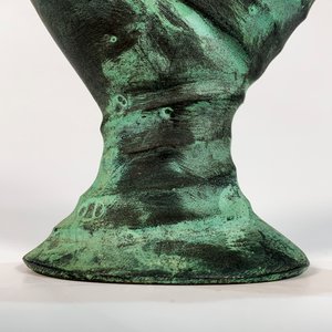 Jarra de Metal Antigua con Pátina Verde - Adorno Decorativo - imagen 2