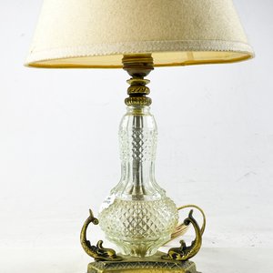 Lámpara de sobremesa en vidrio base de bronce con pantalla 40 cm - imagen 2