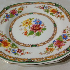 Platillo Vintage Grindley Creampetal "Chelsea Bouquet" Firmado P. Granet - imagen 4