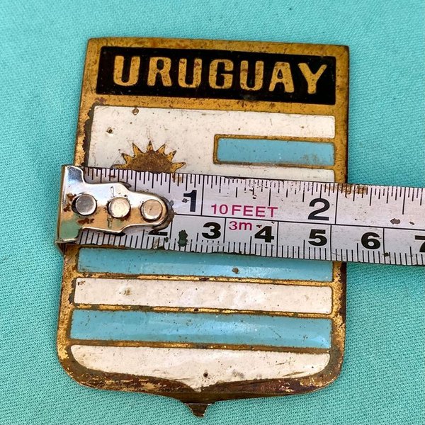 Antiguo escudo de Uruguay en bronce y esmalte - imagen 3