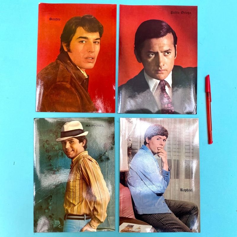 Láminas Afiches Años 70: Palito Ortega, Sandro, Raphael (x2)