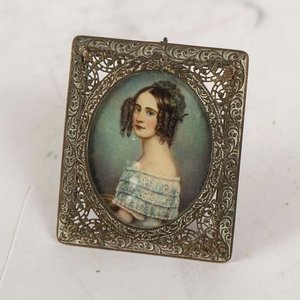 Miniatura Pintada con Marco Calado Estilo Victoriano - imagen 1