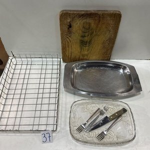 Escurridor Niquelado, Tabla de Picar, Fuente Acero Inoxidable y Fuente Vidrio - imagen 3