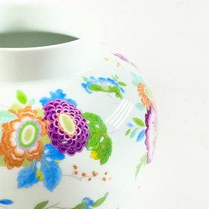 FLorero en porcelana bavaria blanco floral 25 cm - imagen 3