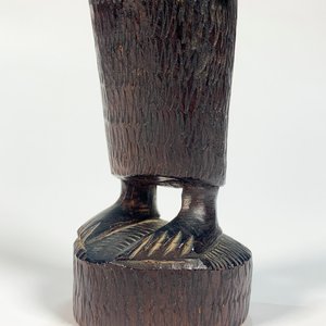 Talla Africana en Madera: Dama con Recipiente en la Cabeza - imagen 3