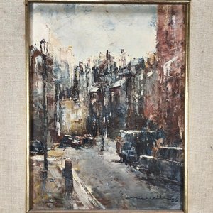 Óleo "Calle de Londres" por Julio Cesar Michielli, 1986 - imagen 3