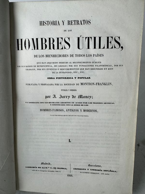 Libro histórico con retratos de los Hombres Utiles - imagen 4