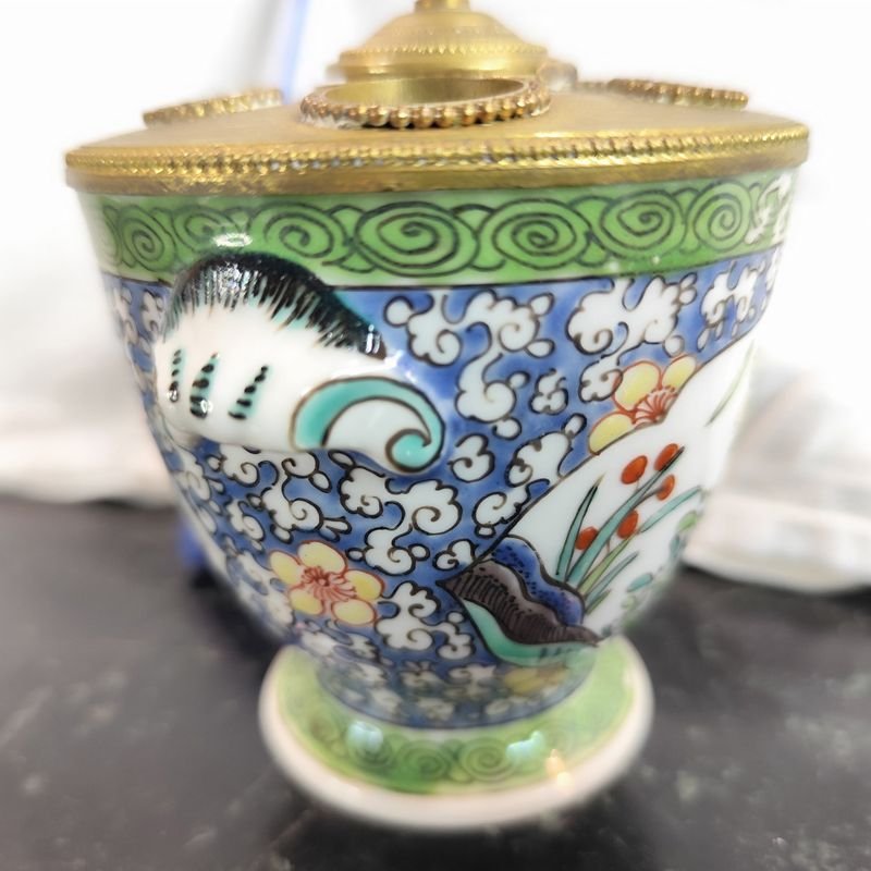 Tintero francés en porcelana LIMOGES - Antiguo y de excelente estado - imagen 3