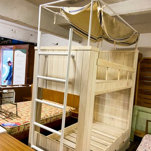 Cama Cucheta Infantil de Madera Clara con Dosel - imagen 2