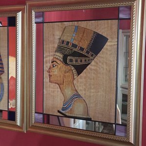 Par de Cuadros Decorativos Egipcios con Marco Dorado - imagen 2