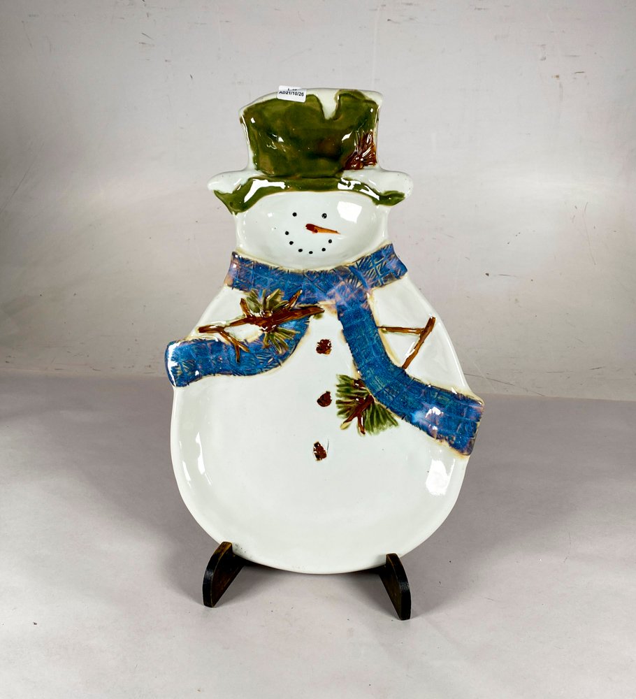 Centro Navideño Loza Muñeco de Nieve St. Nicholas Square 43 cm