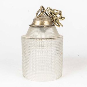 Colgante de Vidrio y Bronce con Cadena, Una Luz - imagen 1