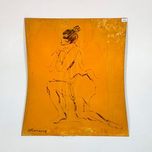 Lote siguiente: Acuarela "Dama Arrodillada" de E. Vernaza sobre cartón, 60x50 cm