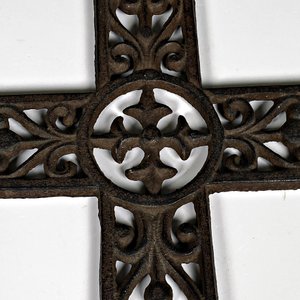 Cruz Decorativa de Hierro Labrado Estilo Antiguo - imagen 3