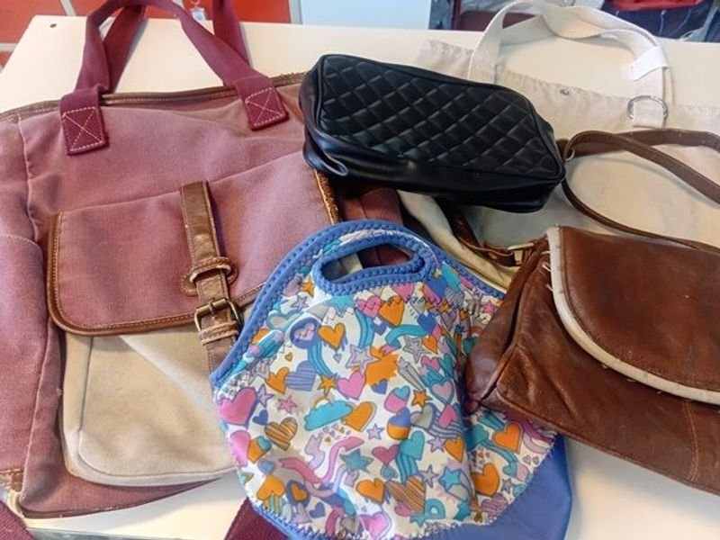 Lote siguiente: Bolsos y carteras usados de diferentes colores
