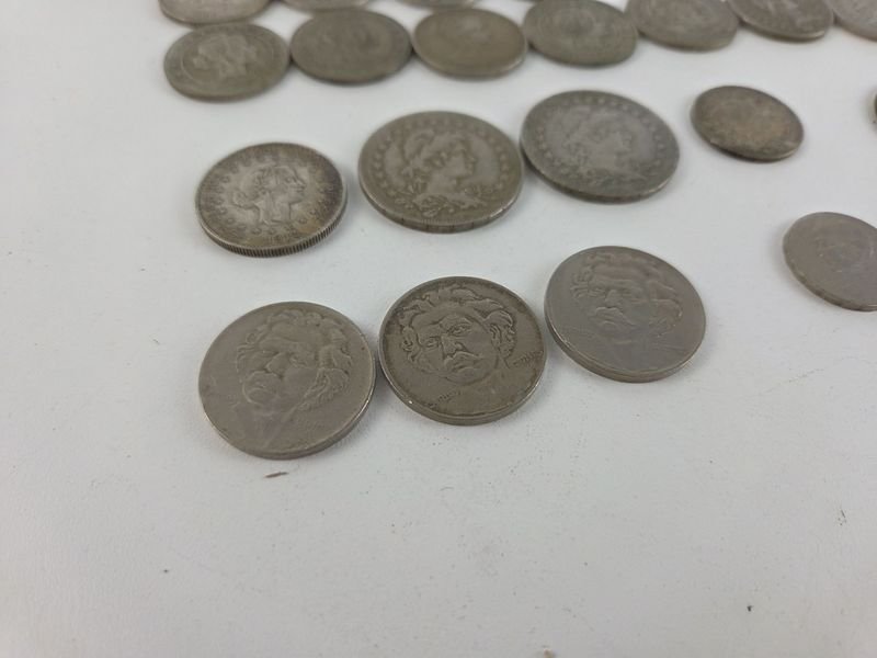 Colección de monedas brasileñas y lira siria en plata - imagen 5