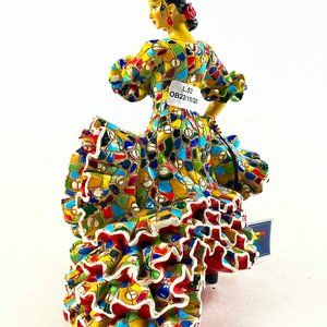 Figura Bailarina Española Colorida en Pasta, 20 cm - imagen 3