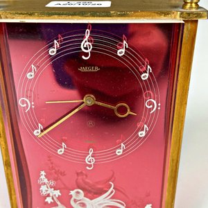 Reloj de Sobremesa Jaeger de Bronce y Vidrio con Diseño Musical - imagen 3