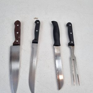 Set de 4 Utensilios de Cocina Tramontina: Cuchillo Chef, Pan, Liso y Trinche - imagen 2