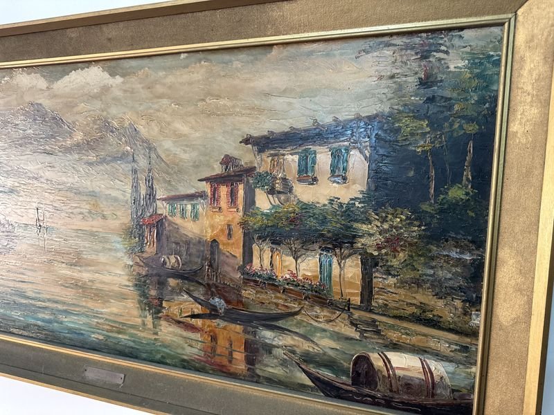 Antiguo óleo italiano de paisaje - imagen 4