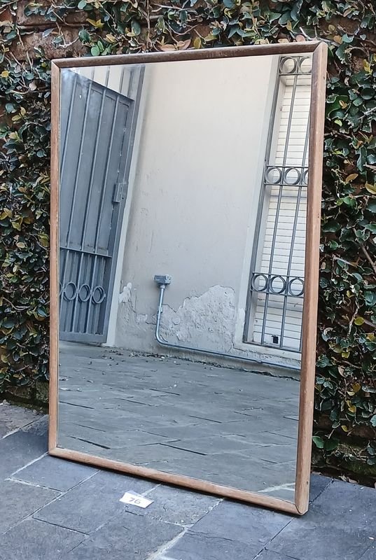 Espejo Rectangular con Marco de Madera Natural