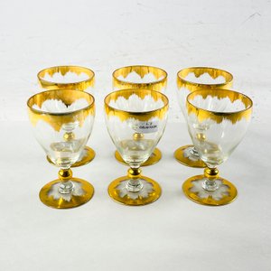 Seis copas hialinas guarda dorada 13 cm - imagen 1