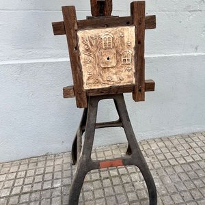 Farol Rústico de Madera y Hierro Fundido con Aspas - imagen 2