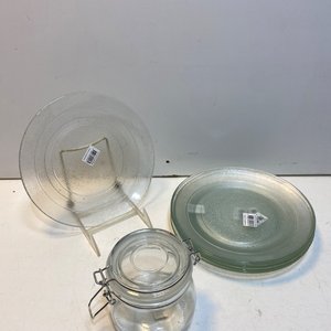 6 Platos Llanos y 1 Bollón de Vidrio Transparente - imagen 2