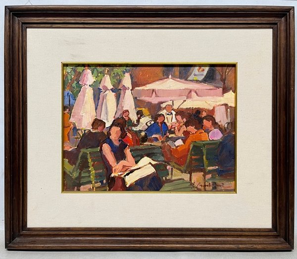 Lote anterior: Pintura de Angeles Martinez "En el cafe"