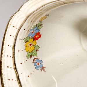 Sopera de Loza Inglesa Alfred Meakin con Tapa y Bordes Dorados - imagen 4