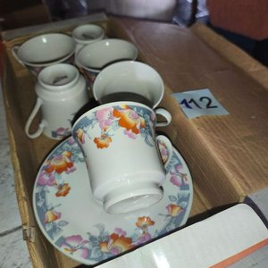 Juego de Café de Porcelana con Flores - 12 Piezas - imagen 3